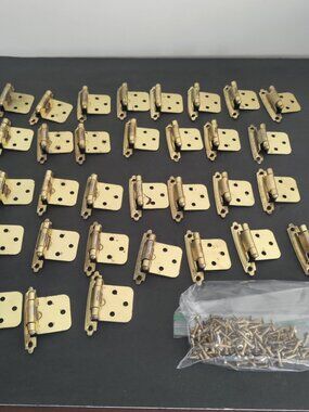 32 Lot Reliabilt Brass Self-Closing Hinge Lot USED